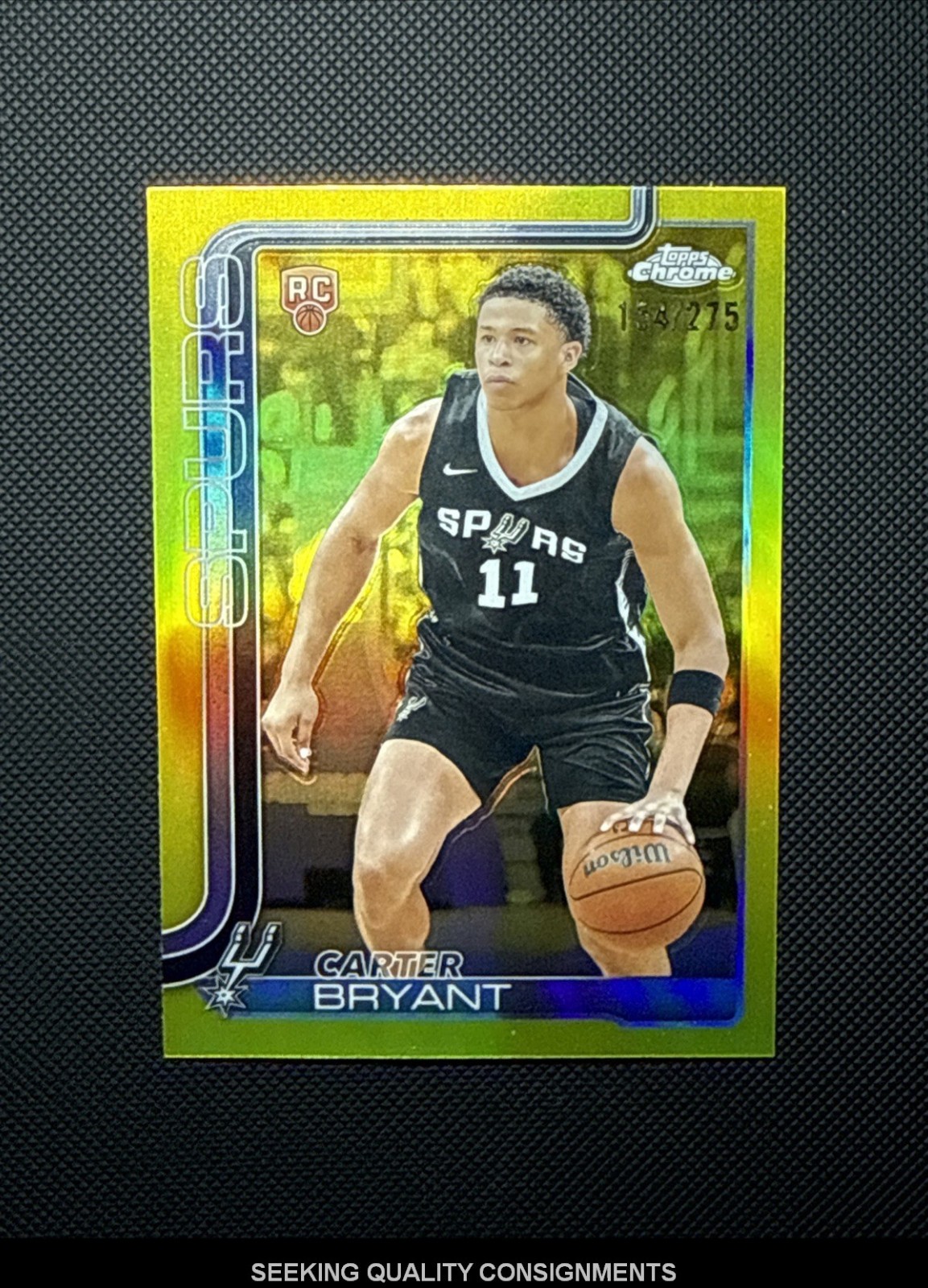 2025-26 Topps Chrome #264 Carter Bryant Yellow Refractor Rookie RC 154/275