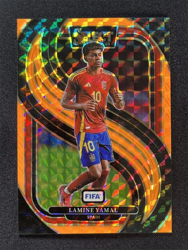 2024-25 Panini Select FIFA Lamine Yamal #190 Mezzanine Fluorescent Orange /125