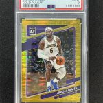 2021-22 Panini Donruss Optic LeBron James #41 Gold Pulsar Prizm /10 PSA 9 MINT