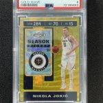 2019-20 Contenders Optic Nikola Jokic #49 Gold Wave Season Ticket PSA 8 POP 1