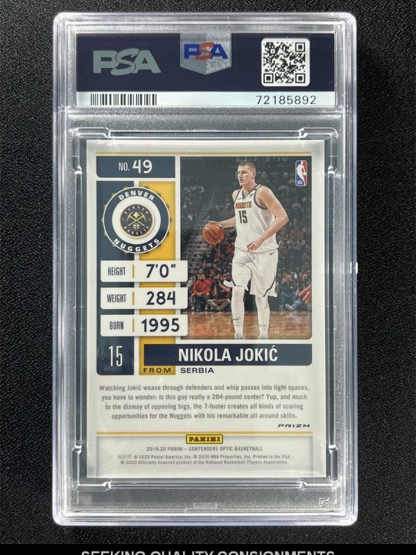 2019-20 Contenders Optic Nikola Jokic #49 Gold Wave Season Ticket PSA 8 POP 1