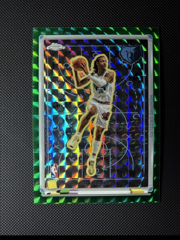 JA MORANT 2025-26 TOPPS CHROME X'S AND WHOA'S GEOMETRIC GREEN REFRACTOR #/99