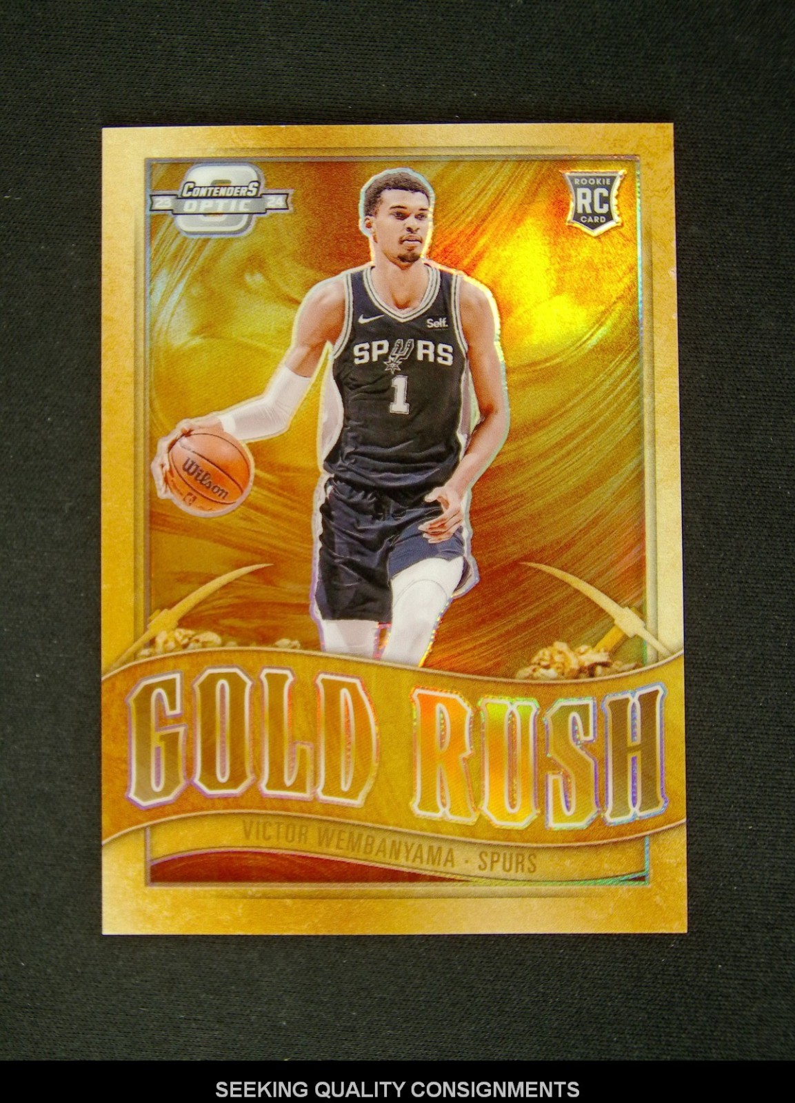 2023-24 Panini Contenders Optic Victor Wembanyama #1 RC Rookie Gold Rush SP