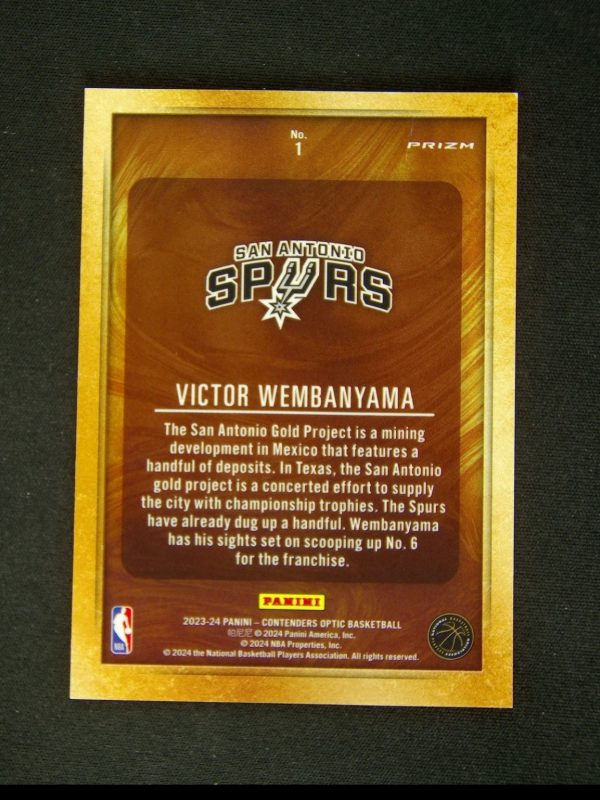 2023-24 Panini Contenders Optic Victor Wembanyama #1 RC Rookie Gold Rush SP