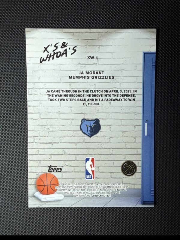 JA MORANT 2025-26 TOPPS CHROME X'S AND WHOA'S GEOMETRIC GREEN REFRACTOR #/99