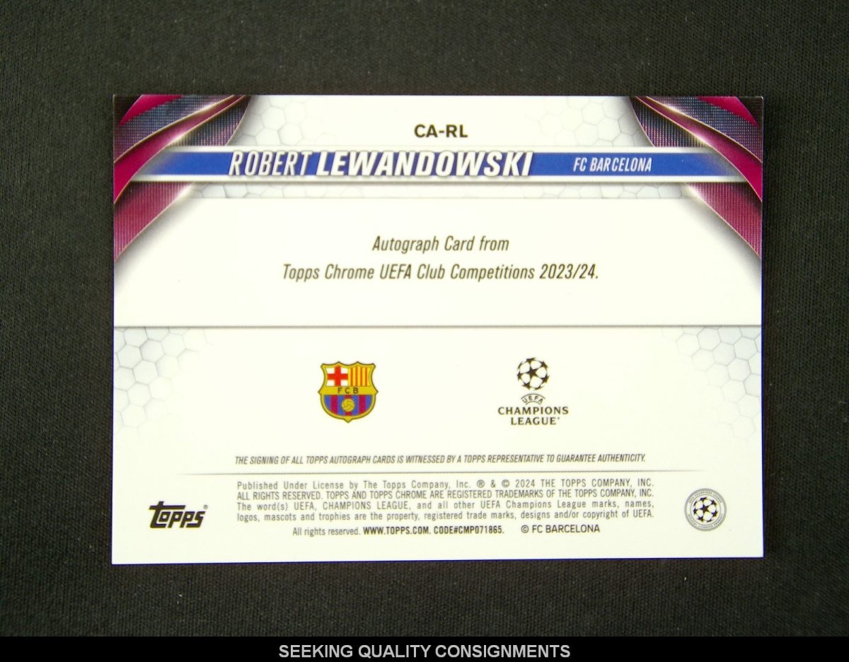 2024-25 Topps Chrome Uefa Robert Lewandowski Gold Lava Auto