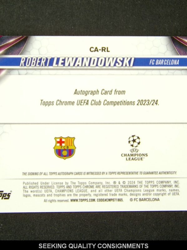 2024-25 Topps Chrome Uefa Robert Lewandowski Gold Lava Auto