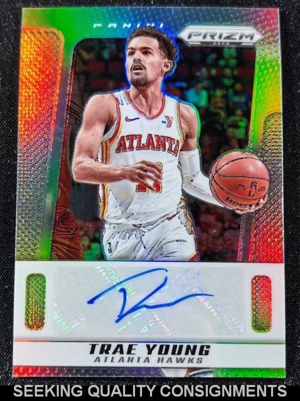 TRAE YOUNG 2024-25 Panini Prizm Deca Silver Prizm Auto #PDS-TRA