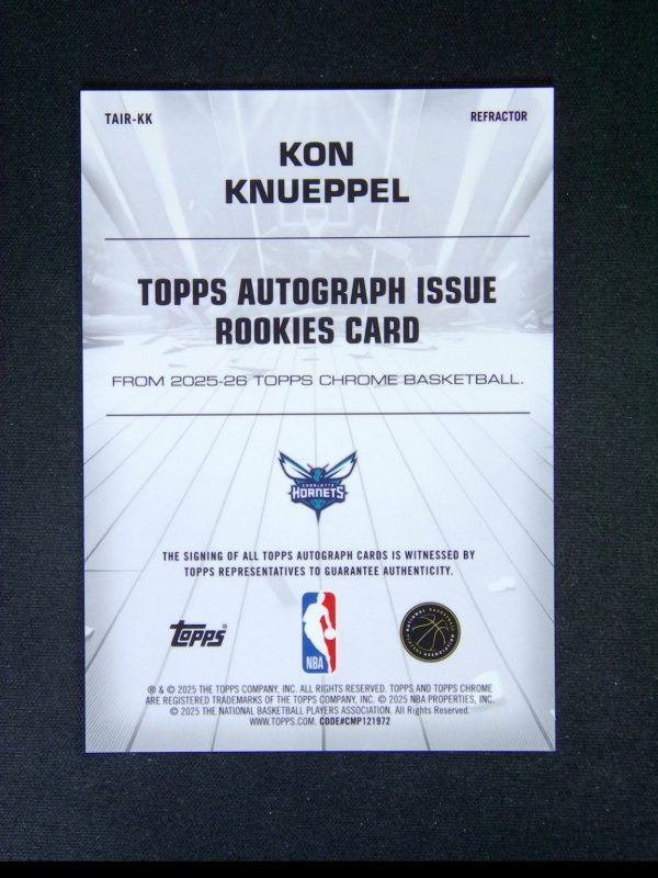2025-26 Topps Chrome Kon Knueppel RC Rookie Auto Issue Refractor