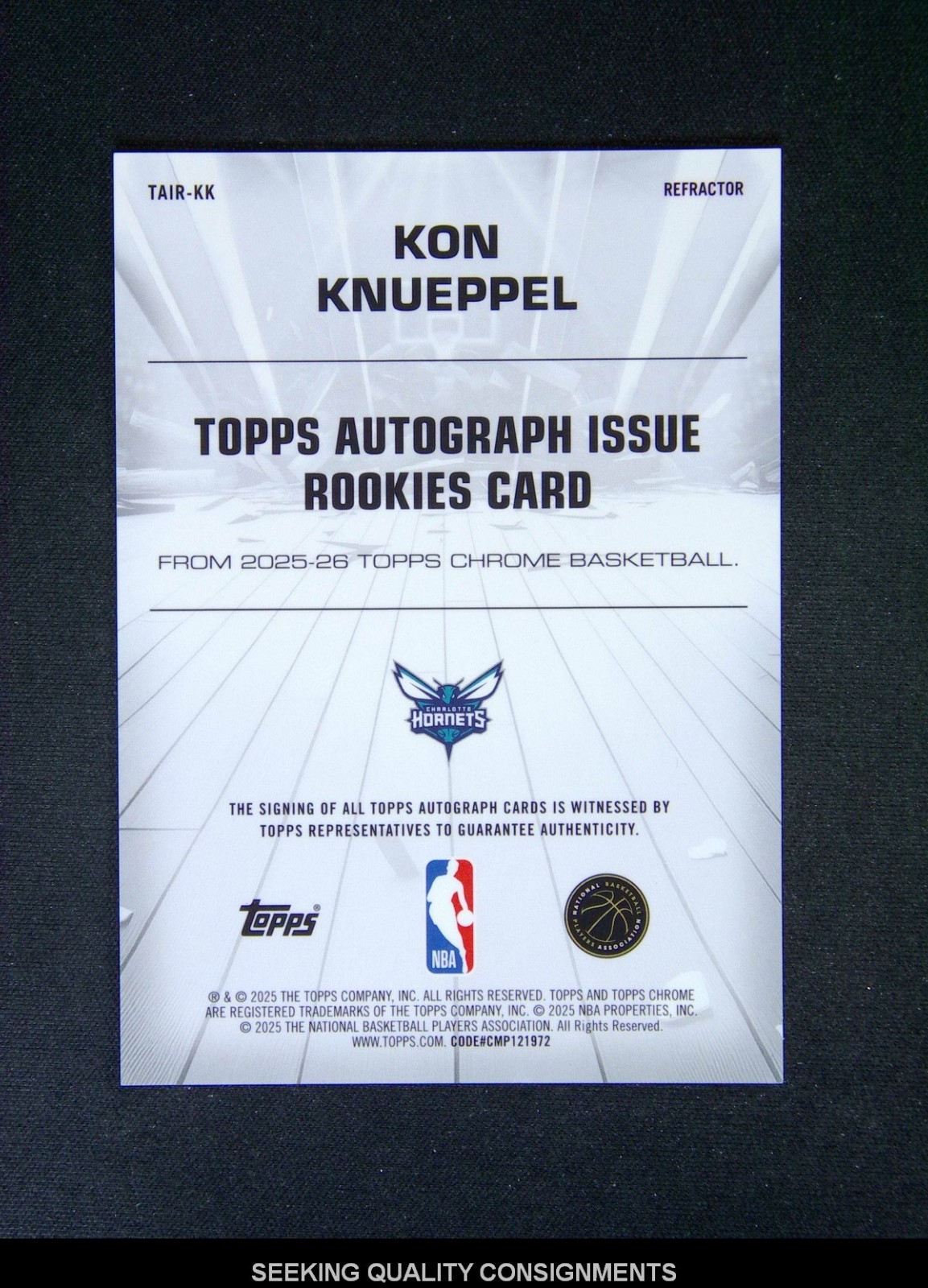 2025-26 Topps Chrome Kon Knueppel RC Rookie Auto Issue Refractor