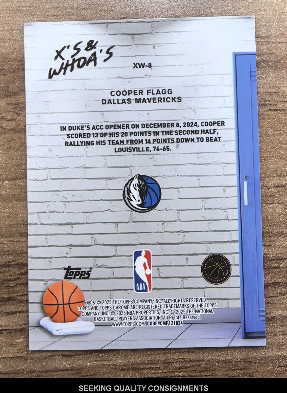 2025-26 Topps Chrome Cooper Flagg RC Rookie X's & Whoa's /199