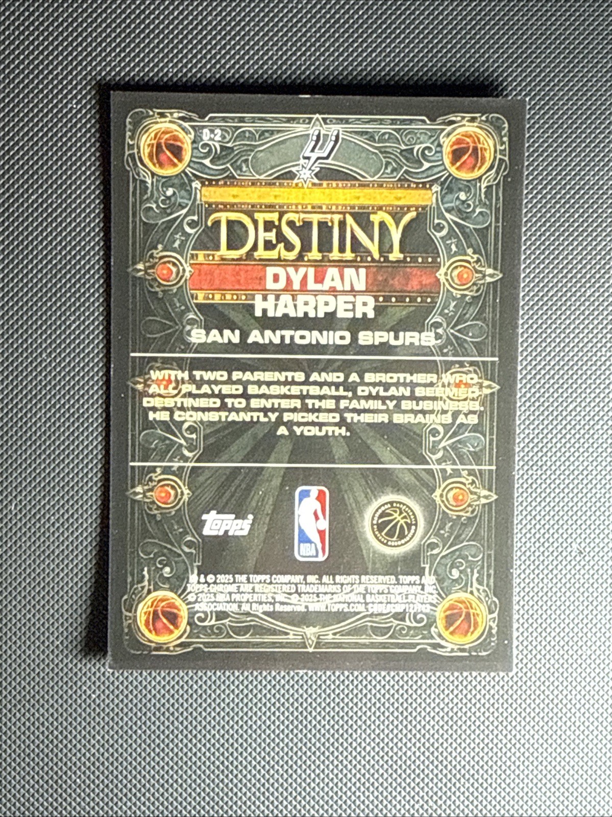 2025-26 Topps Chrome Dylan Harper Rookie RC Destiny Gold Geometric /50 - #D-2!