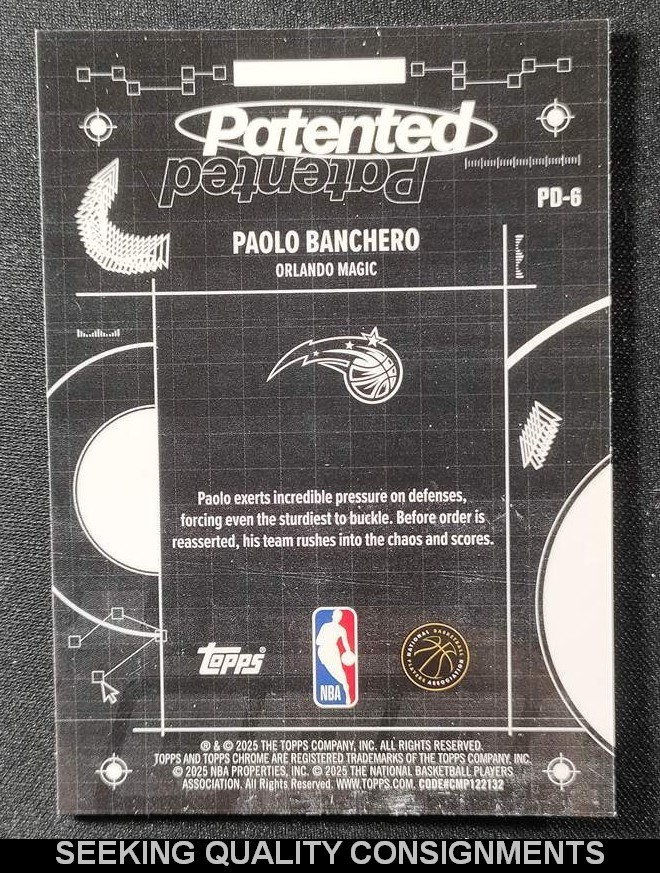 PAOLO BANCHERO 2025-26 TOPPS CHROME BASKETBALL PATENTED #PD-6 MAGIC SP CASE HIT