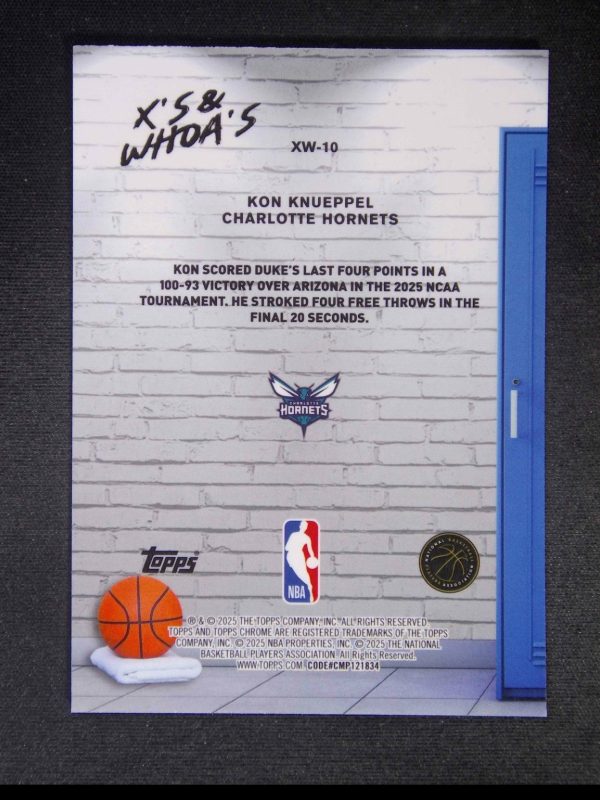 2025-26 Topps Chrome Kon Knueppel #10 RC Rookie X's & Whoa's