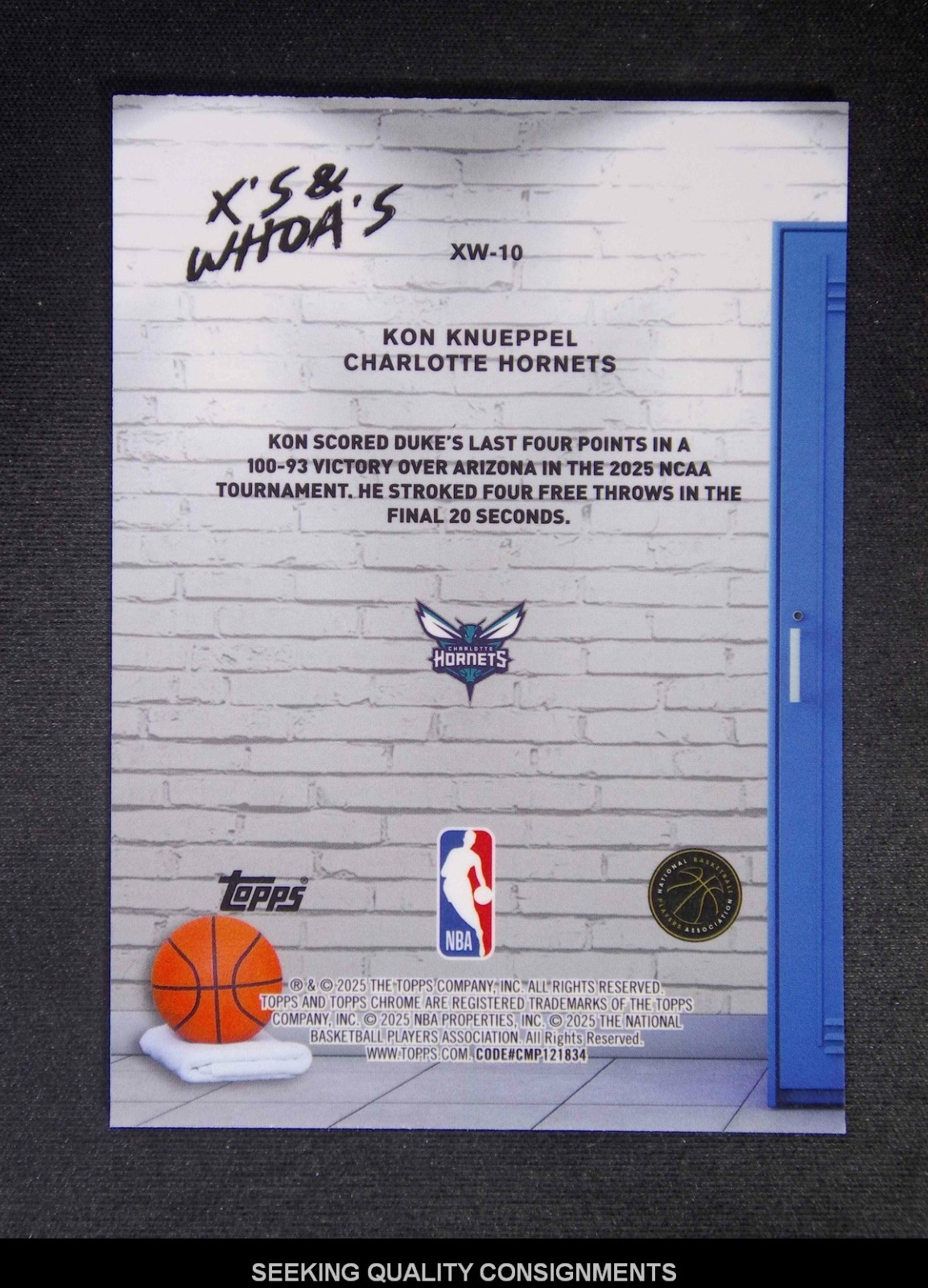 2025-26 Topps Chrome Kon Knueppel #10 RC Rookie X's & Whoa's