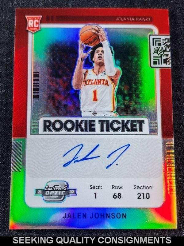 2021 Panini Contenders Optic Jalen Johnson Rc Rookie Ticket Silver Prizm Auto