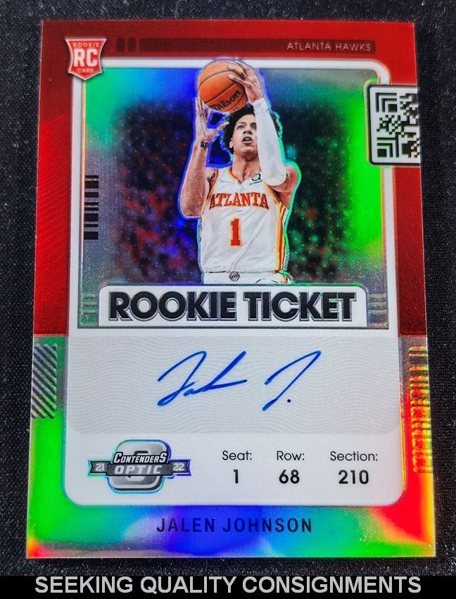 2021 Panini Contenders Optic Jalen Johnson Rc Rookie Ticket Silver Prizm Auto