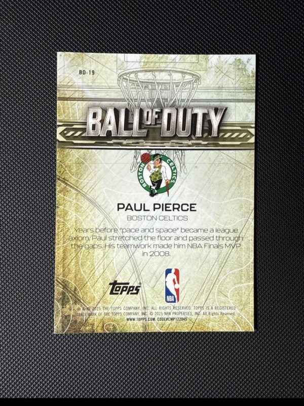 2025-26 Topps Chrome Paul Pierce Ball of Duty #BD-19 Celtics