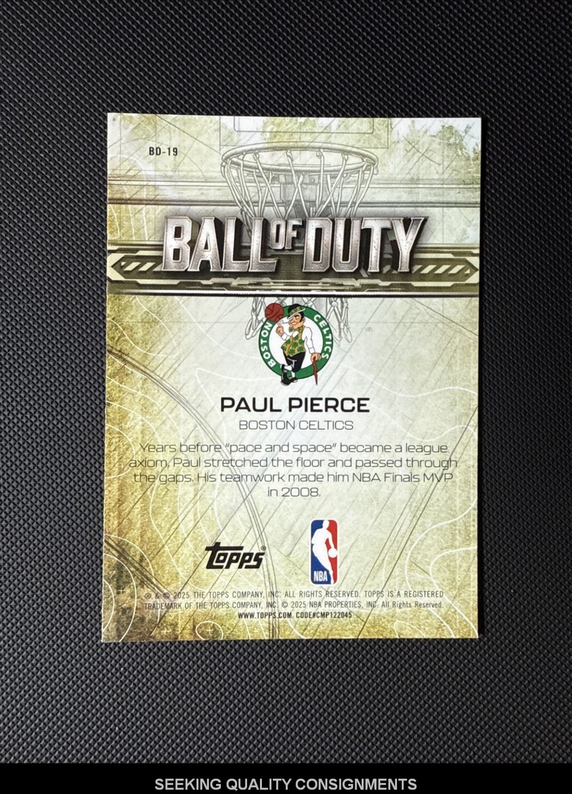 2025-26 Topps Chrome Paul Pierce Ball of Duty #BD-19 Celtics