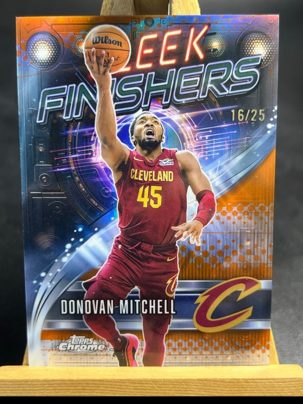 2025-26 Topps Chrome Donovan Mitchell Sleek Finishers Orange Refractor /25 #SF-7