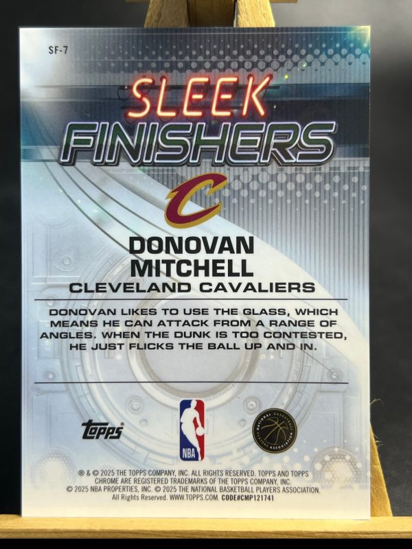 2025-26 Topps Chrome Donovan Mitchell Sleek Finishers Orange Refractor /25 #SF-7