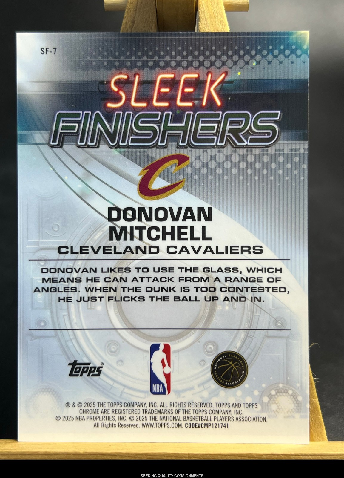 2025-26 Topps Chrome Donovan Mitchell Sleek Finishers Orange Refractor /25 #SF-7