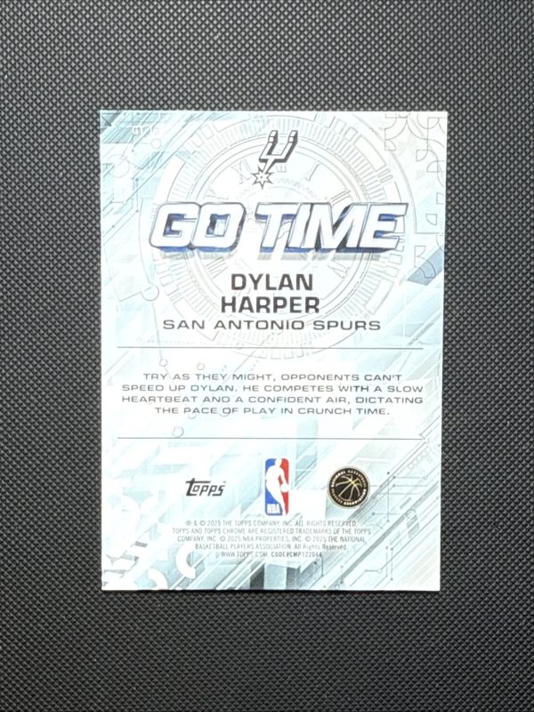 Dylan Harper 2025-26 Topps Chrome Go Time Gold Refractor #GT-17 Spurs /50 Rookie