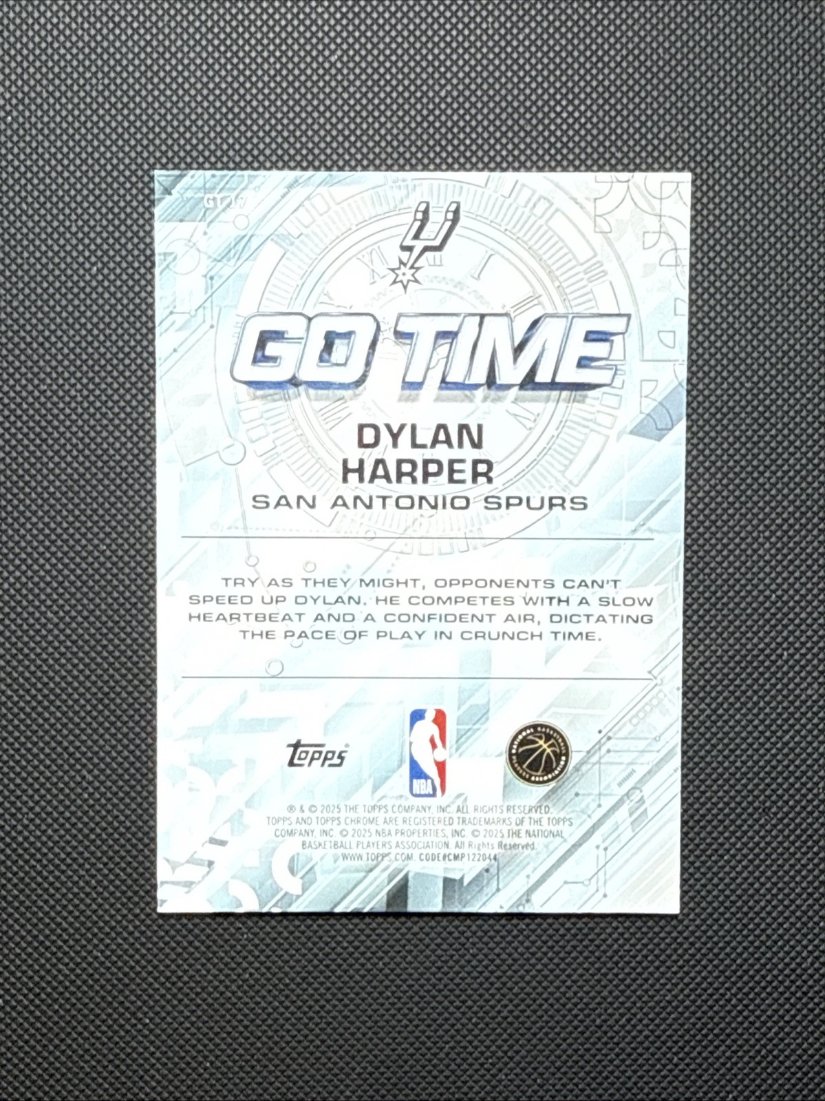Dylan Harper 2025-26 Topps Chrome Go Time Gold Refractor #GT-17 Spurs /50 Rookie
