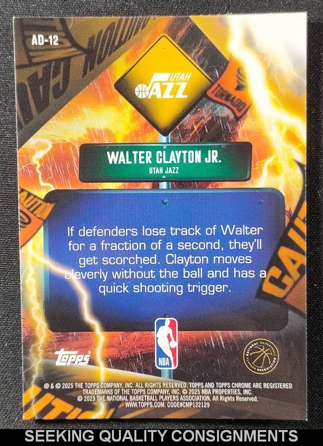 2025-26 Topps Chrome Walter Clayton JR Advisory #AD-12 Rookie RC Case Hit SSP