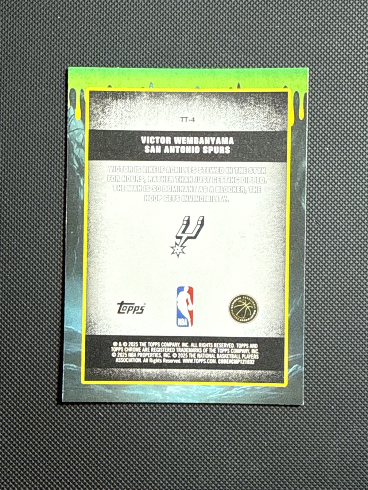 Victor Wembanyama 2025-26 Topps Chrome Refractor Tall Tales Insert #TT-4 Spurs