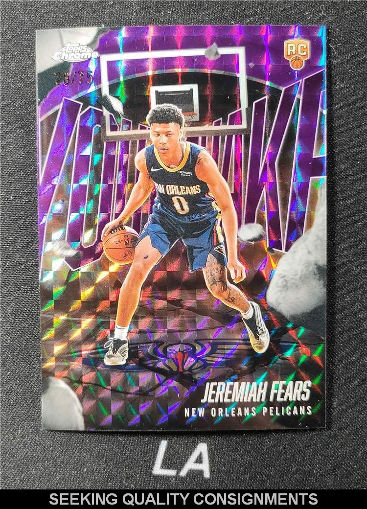 2025-26 Topps Chrome Youthquake Jeremiah Fears Purple Geometric /75 RC Pelicans