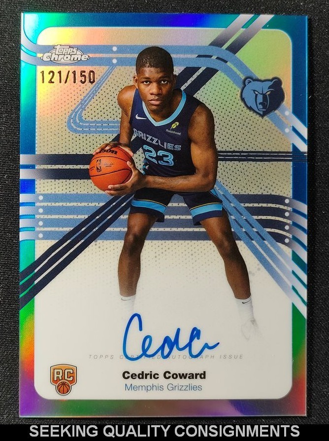 2025-26 Topps Chrome Next Stop Signatures Cedric Coward Blue Refractor /150 Auto