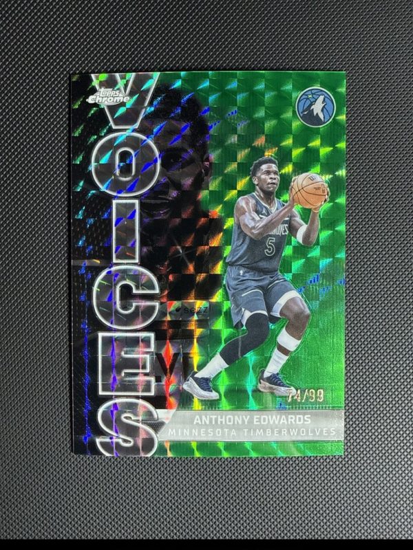 2025-26 Topps Chrome Anthony Edwards Voices Geometric Green Refractor #/99