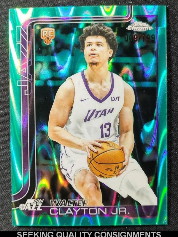 2025-26 Topps Chrome WALTER CLAYTON JR. RC #/199 AQUA RAYWAVE Refractor Jazz