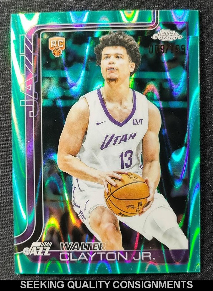 2025-26 Topps Chrome WALTER CLAYTON JR. RC #/199 AQUA RAYWAVE Refractor Jazz