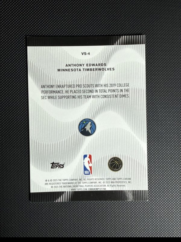 2025-26 Topps Chrome Anthony Edwards Voices Geometric Green Refractor #/99