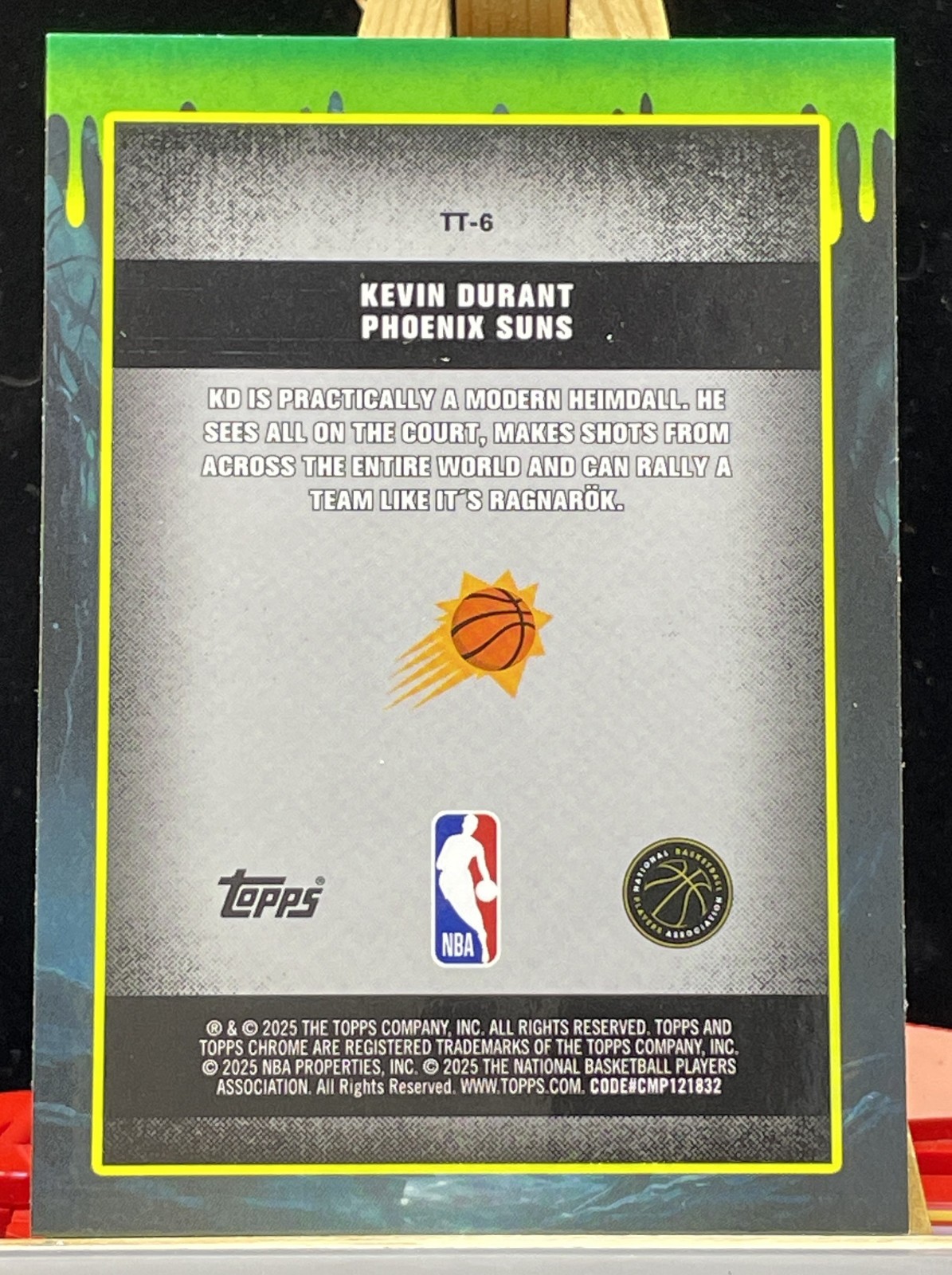 2025-26 Topps Chrome Kevin Durant Tall Tales True Green Refractor /99 Suns