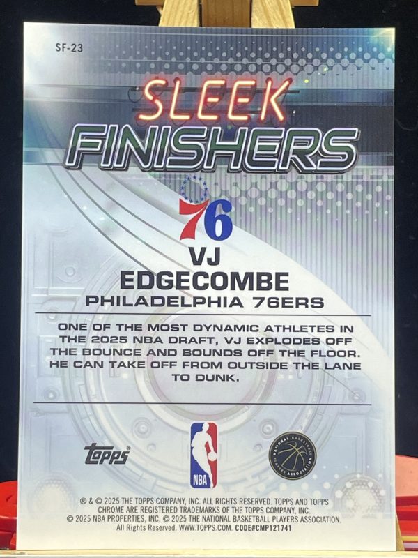 2025-26 Topps Chrome VJ Edgecomb Sleek Finishers Green geometric Refractor /99