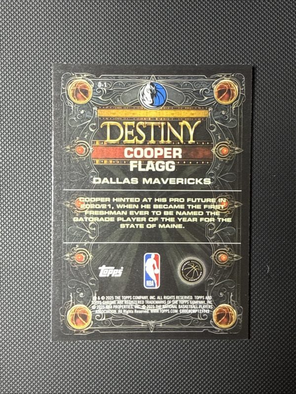 2025-26 Topps Chrome - Cooper Flagg #D-1 Destiny Dallas Mavericks (RC)