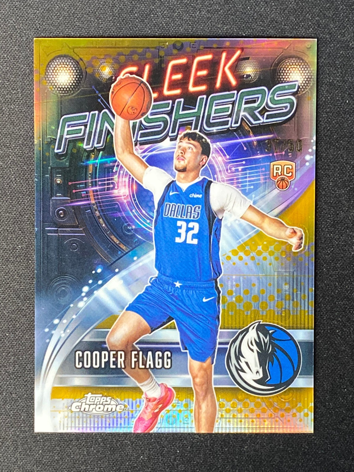 2025-26 Topps Chrome Cooper Flagg Sleek Finishers True Gold Refractor /50