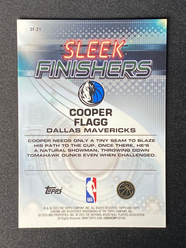 2025-26 Topps Chrome Cooper Flagg Sleek Finishers True Gold Refractor /50