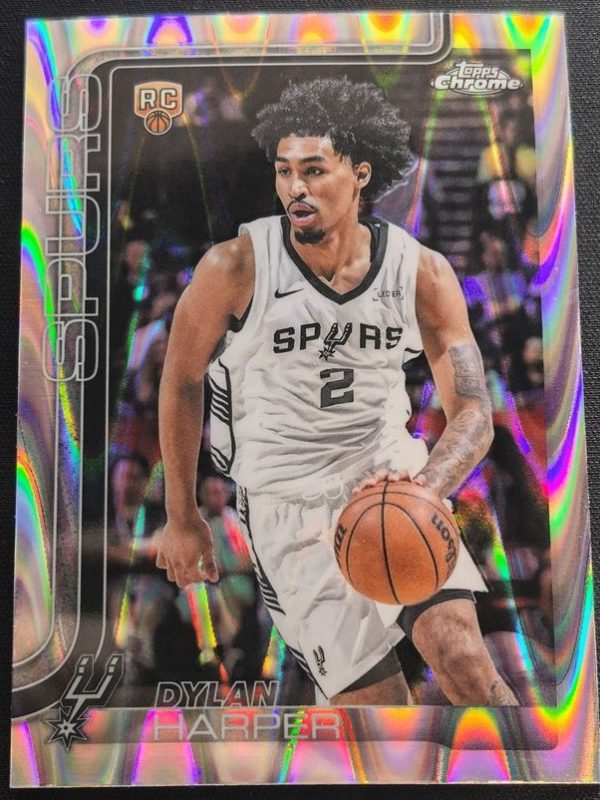 2025-26 Topps Chrome Dylan Harper Raywave Refractor Rookie Card RC #252 Spurs