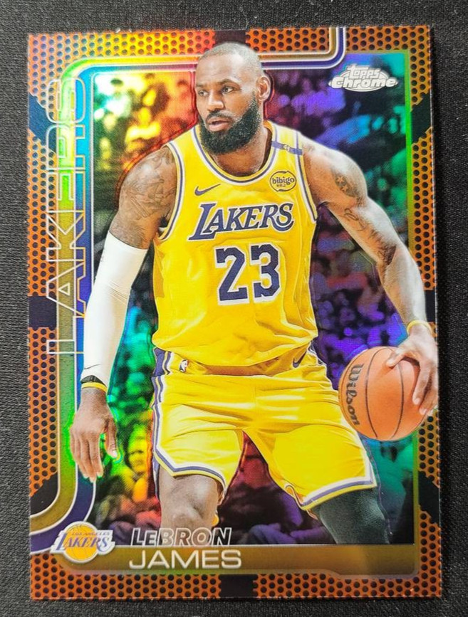 2025-26 LeBron James Topps Chrome Basketball Parallel Refractor Card #127 Lakers