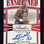 2022-23 Panini Flawless Karl Malone Ruby Enshrined Signatures Auto Jazz /15