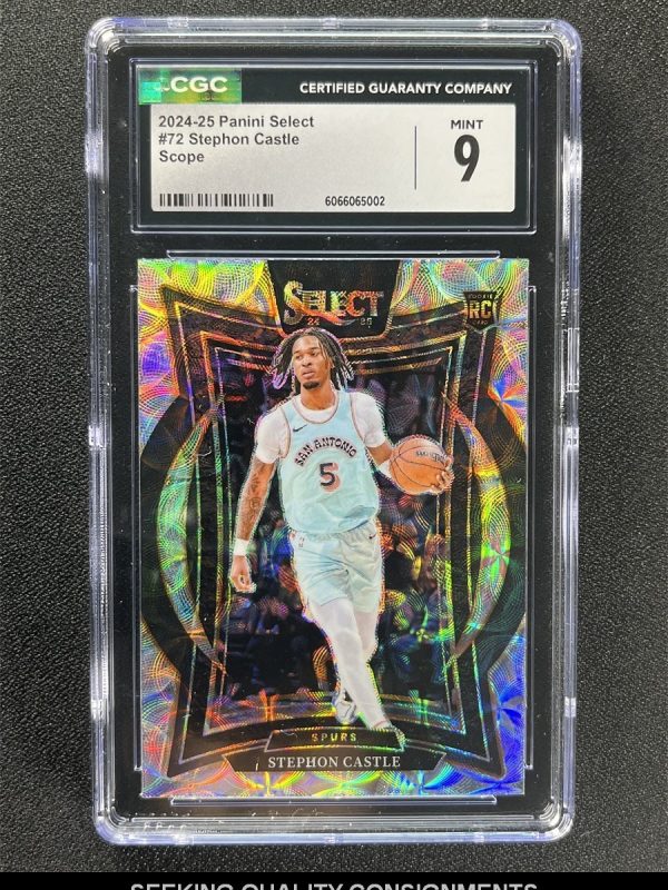 2024-25 Panini Select Stephon Castle #72 Concourse Scope Prizm Rookie RC CGC 9