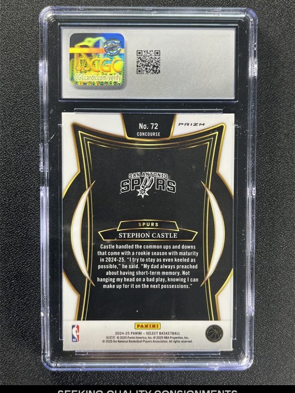 2024-25 Panini Select Stephon Castle #72 Concourse Scope Prizm Rookie RC CGC 9