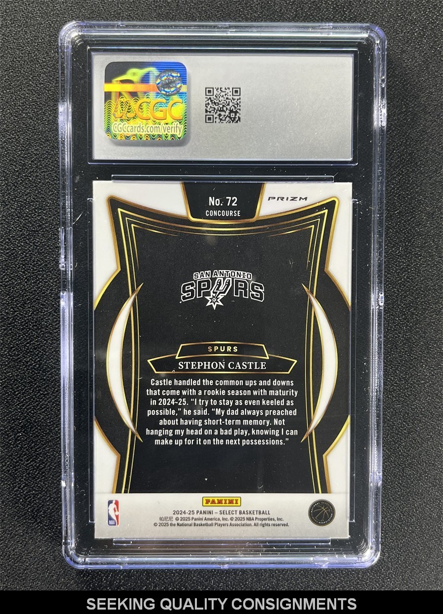 2024-25 Panini Select Stephon Castle #72 Concourse Scope Prizm Rookie RC CGC 9