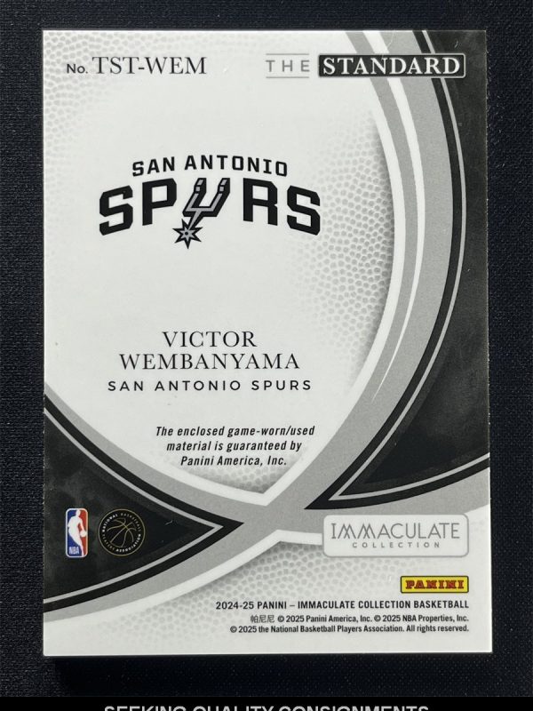 2024-25 Panini Immaculate Collection Victor Wembanyama The Standard Patch /99