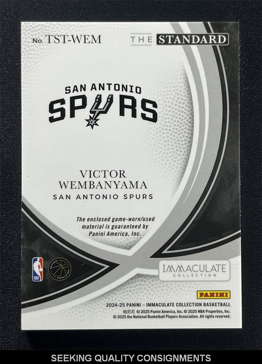 2024-25 Panini Immaculate Collection Victor Wembanyama The Standard Patch /99