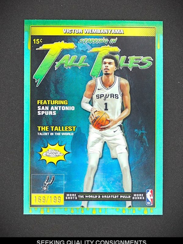 2025-26 Topps Chrome Victor Wembanyama #TT-4 Aqua Refractor Tall Tales /199
